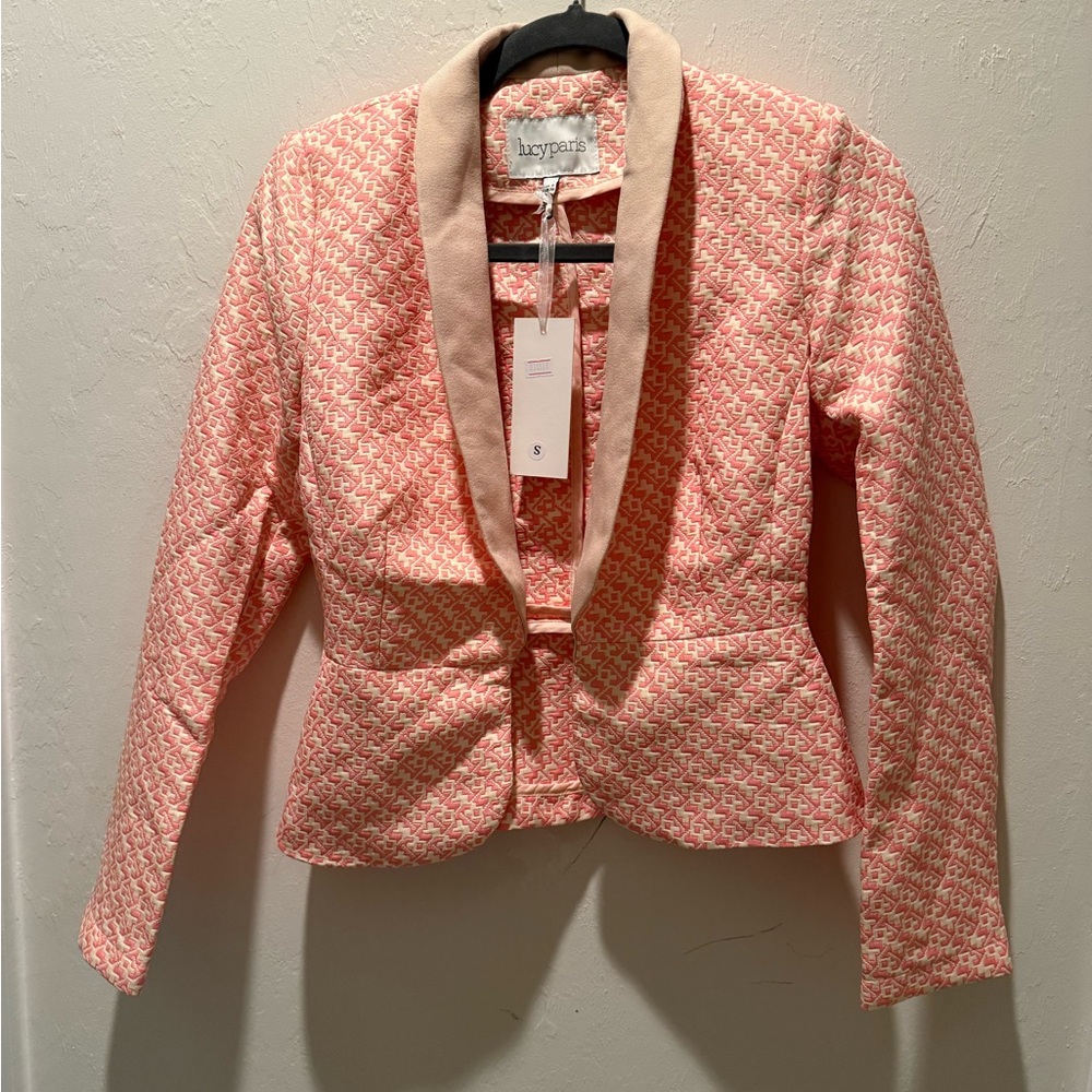Women's Small - Lucy Paris/ Elegant Pink & Cream Blazer - NWT
